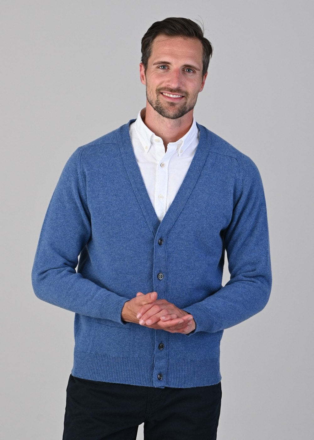 Leven 2 Ply Lambswool Cardigan - Clyde - 1