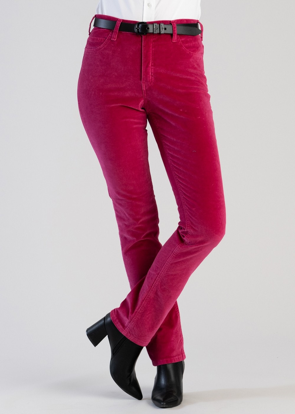 Velvet Straight Leg Jeans - Raspberry - 0