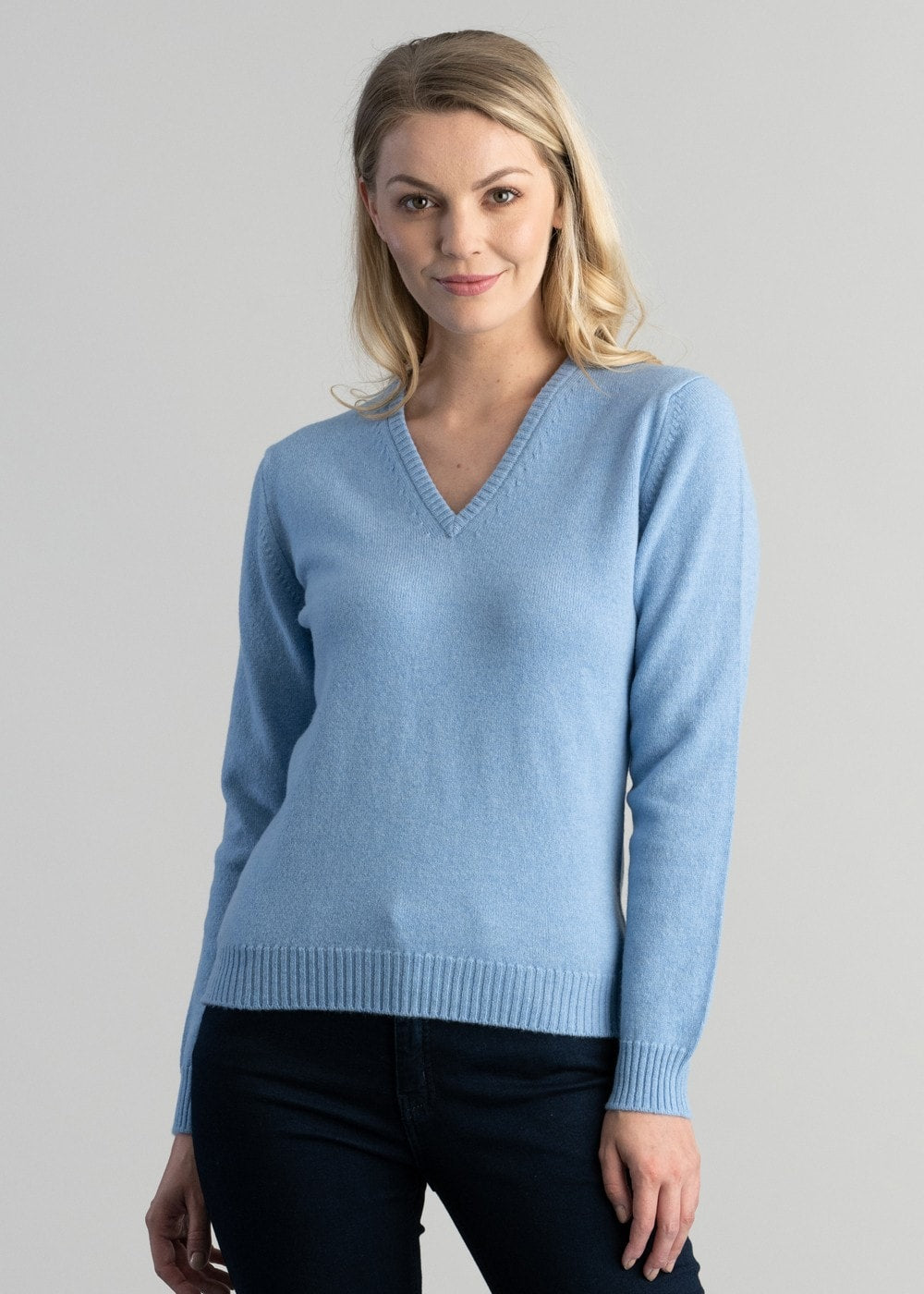 Lindsey Lambswool V-Neck - Iceberg - 1