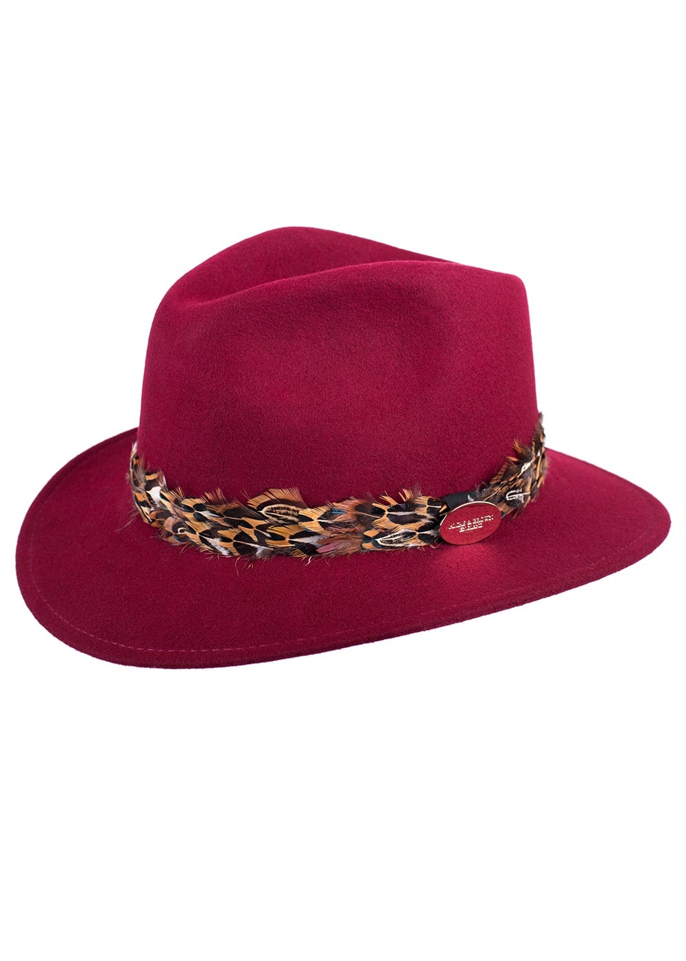 Suffolk Fedora Bronze Wrap - Maroon - 2