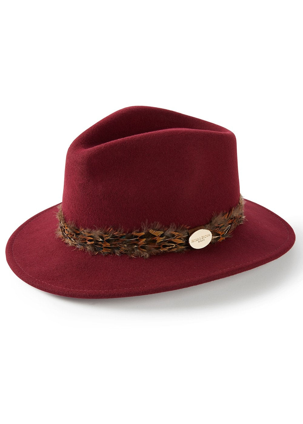 Suffolk Fedora Bronze Wrap - Maroon - 4