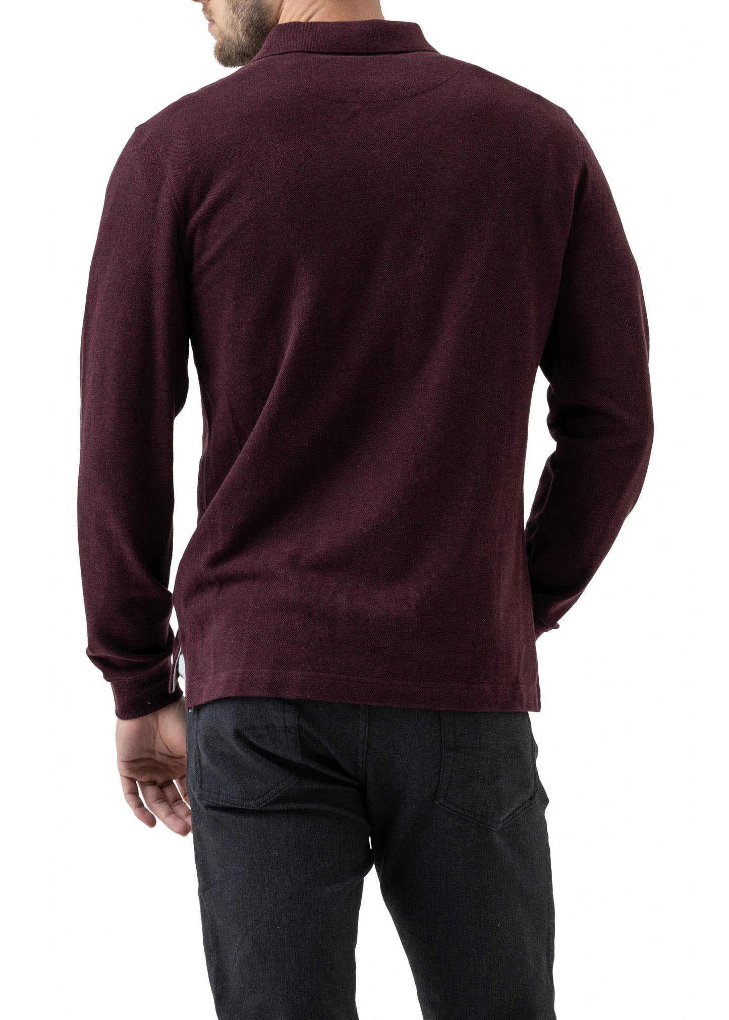 Gunn Long Sleeved Polo - Syrah - 3