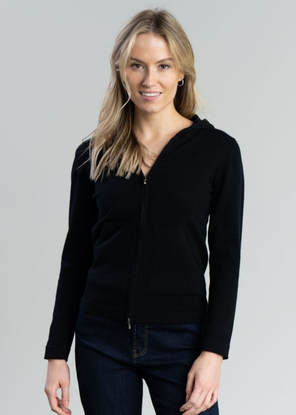 Millie Cashmere Hoodie - Black - 1