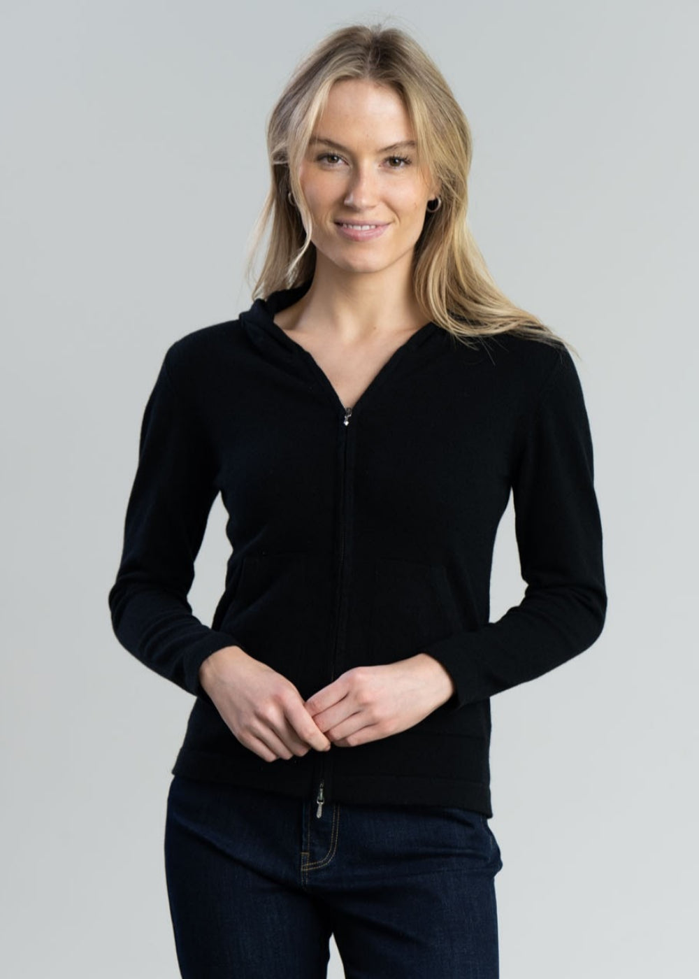 Millie Cashmere Hoodie - Black - 2