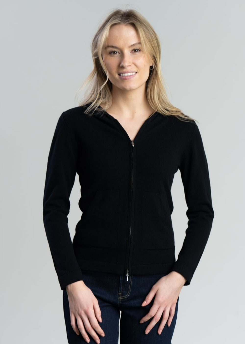 Millie Cashmere Hoodie - Black - 3