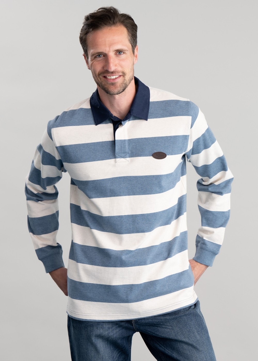 Tweedale Rugby Shirt - Blue and White - 0