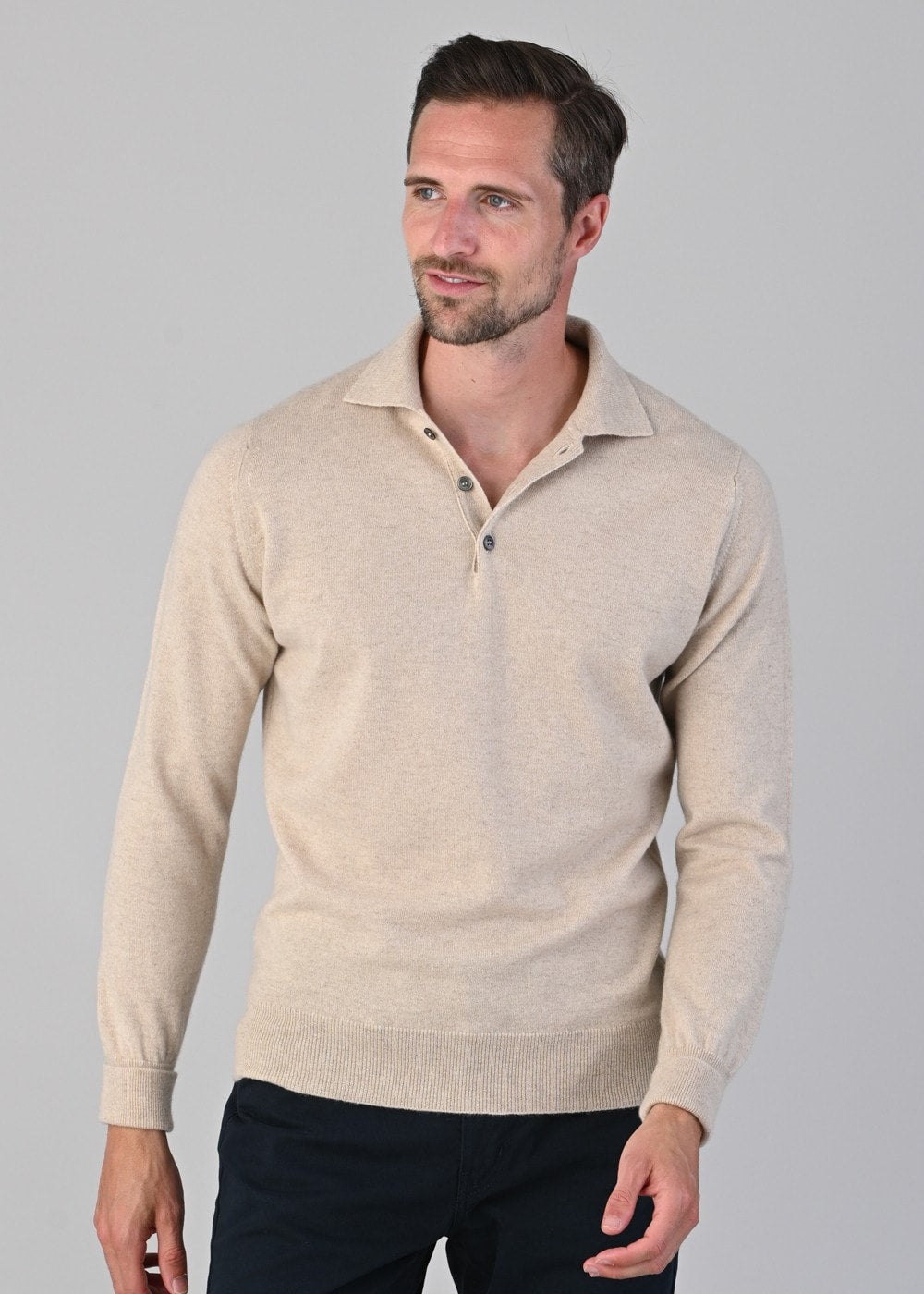 Oxton 1 Ply Cashmere Sport Shirt - Linen - 4