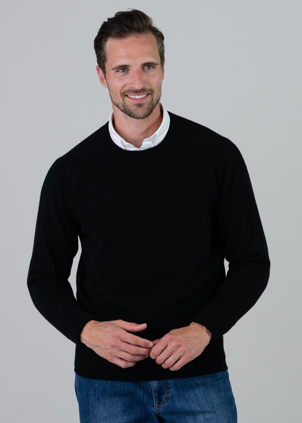 Melrose 2 Ply Cashmere Crew Neck - Black - 3