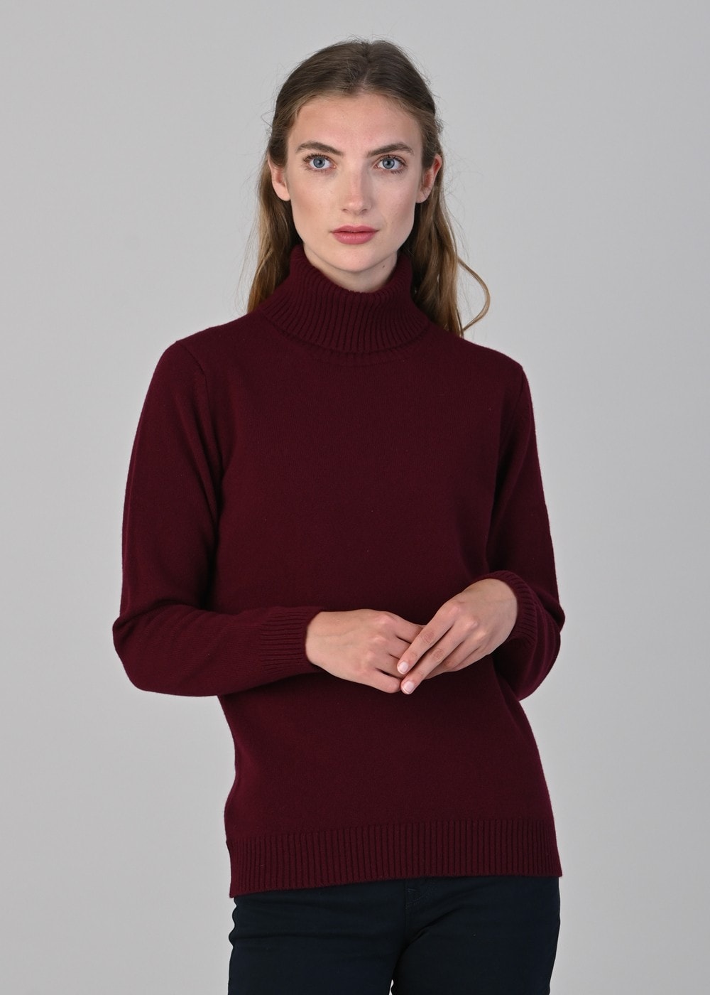 Lindsey Lambswool Roll Neck - Bordeaux - 2