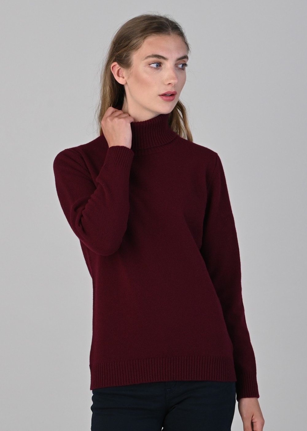 Lindsey Lambswool Roll Neck - Bordeaux - 4