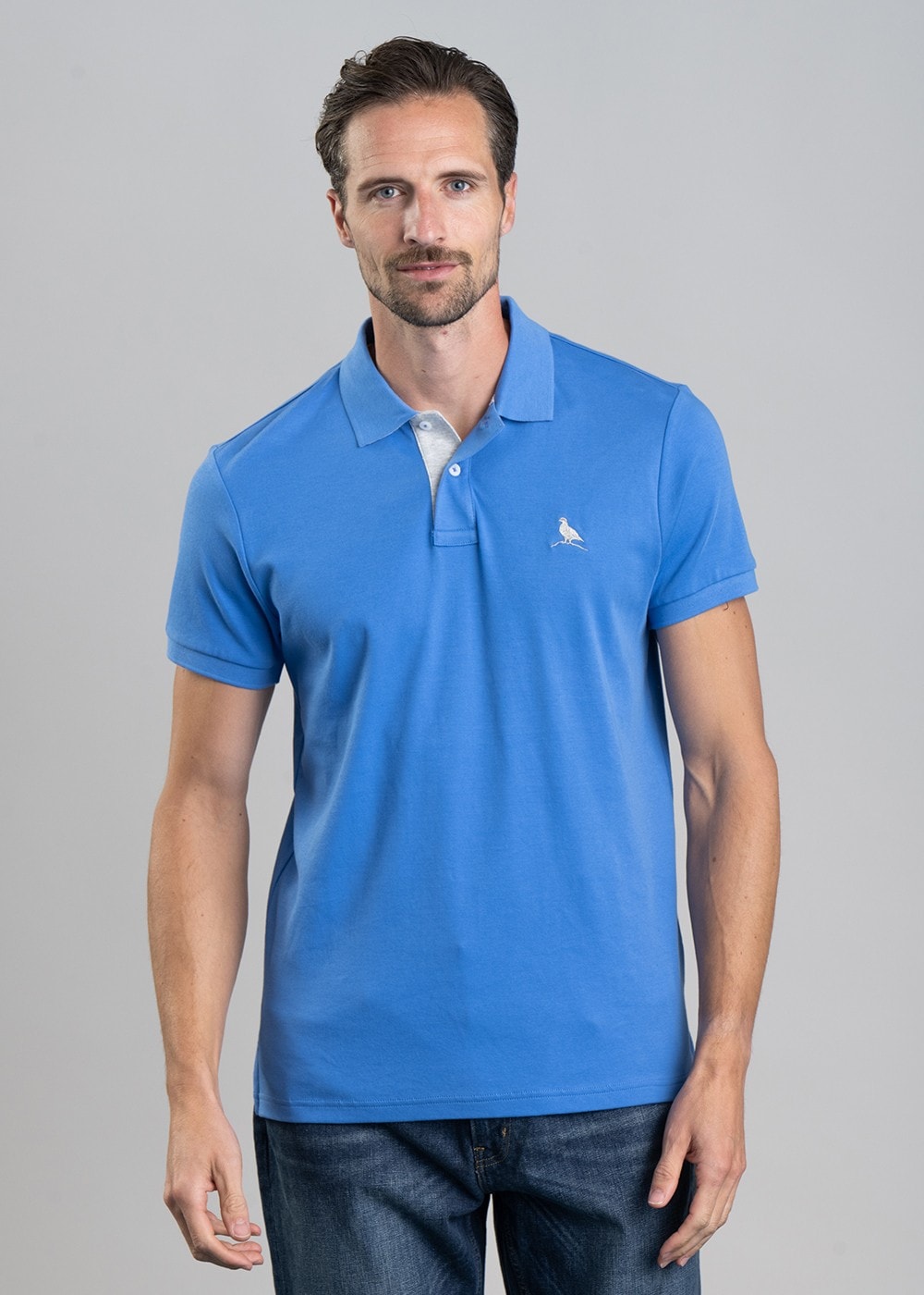St Ives Jersey Polo Shirt - Cornflower Blue - 0