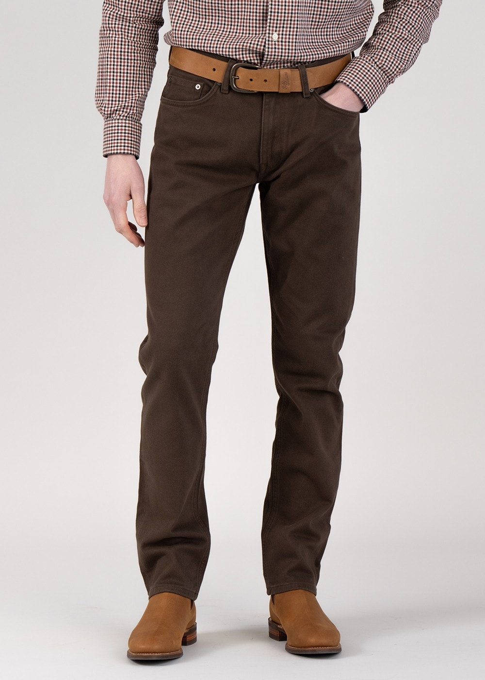 Regular Twill Jeans - Rich Brown - 0