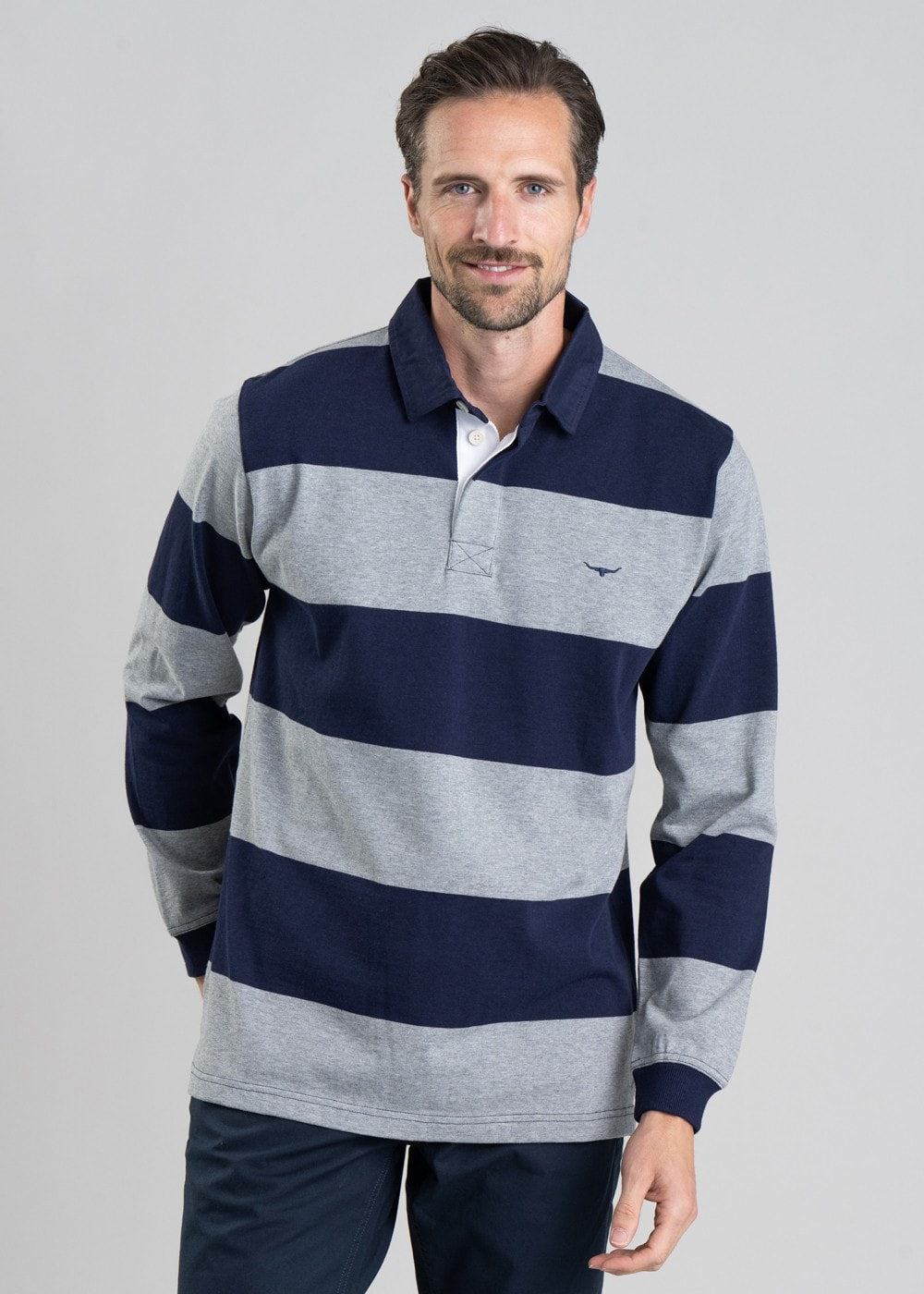 Tweedale Rugby Shirt - Navy and Grey - 0