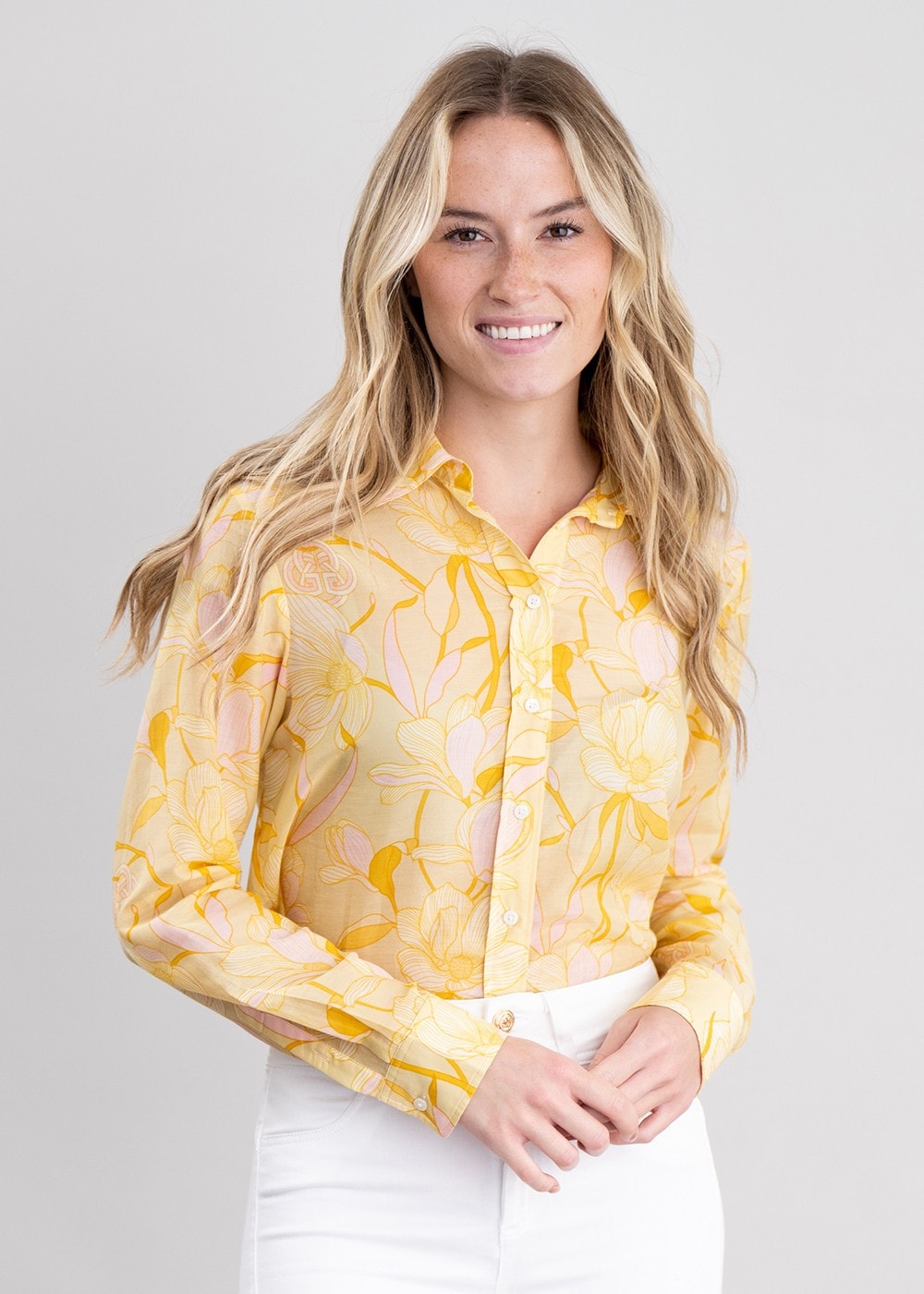 Magnolia Cotton Silk Shirt - Dusty Yellow - 4