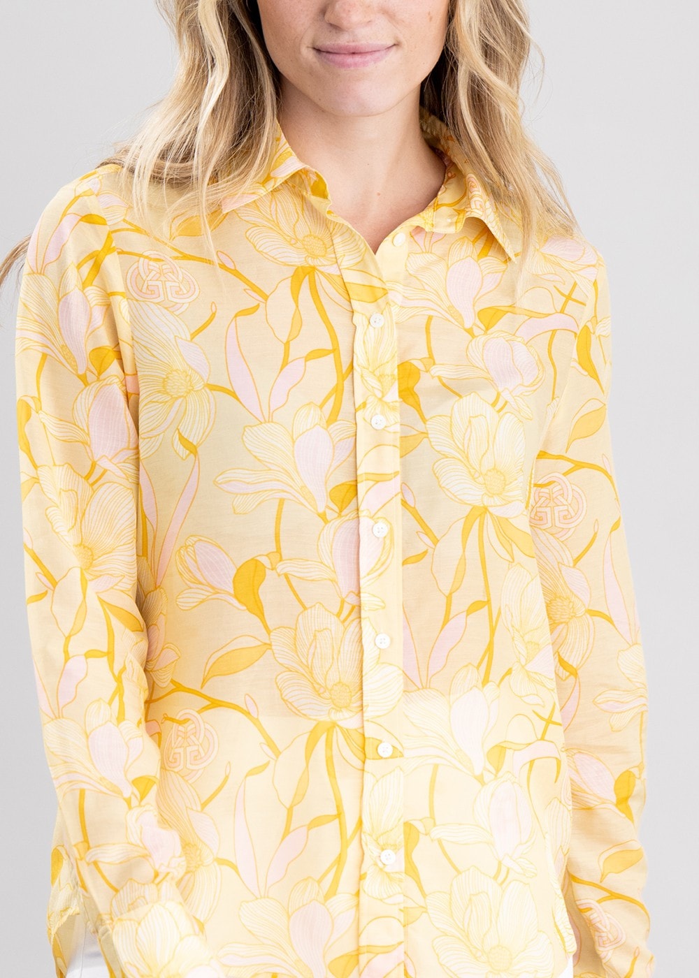 Magnolia Cotton Silk Shirt - Dusty Yellow - 5