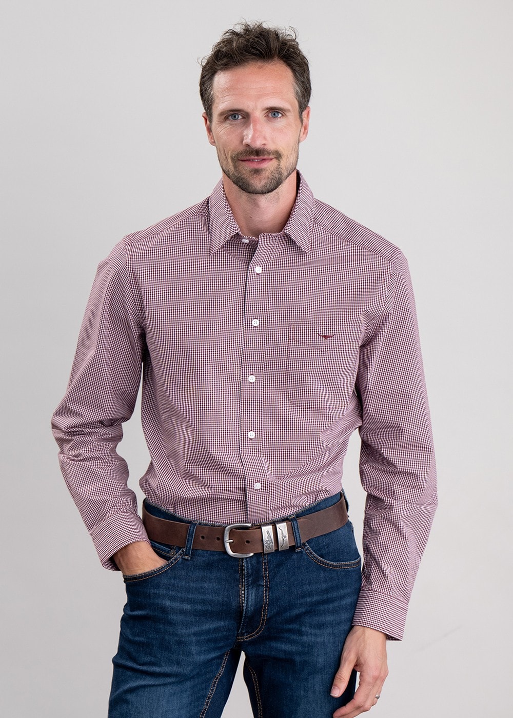 Classic Shirt - Red and Wheat - 0