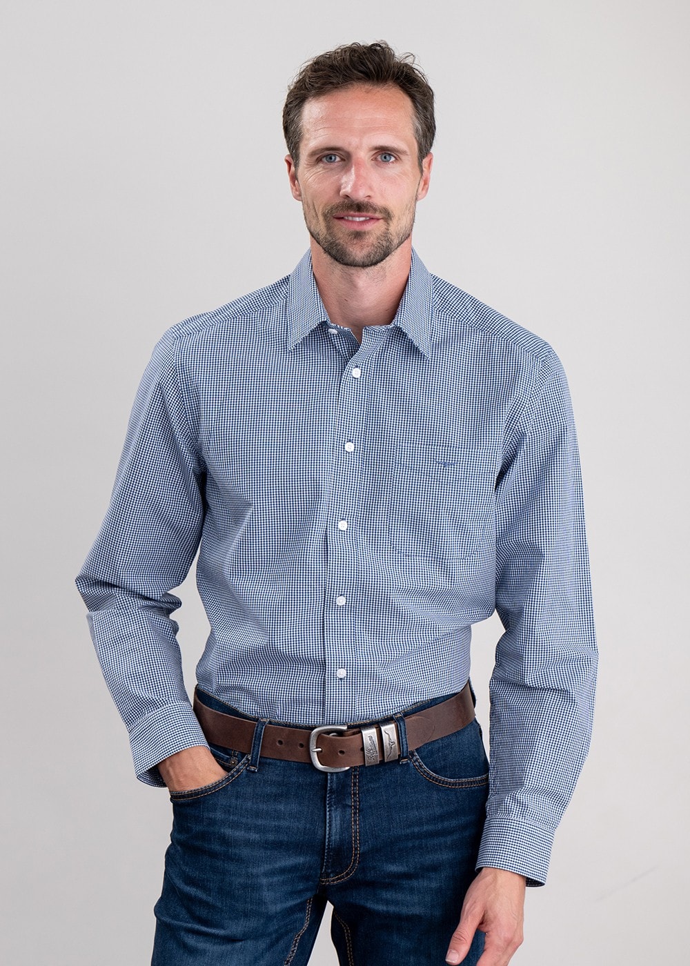 Classic Shirt - Navy and White - 0