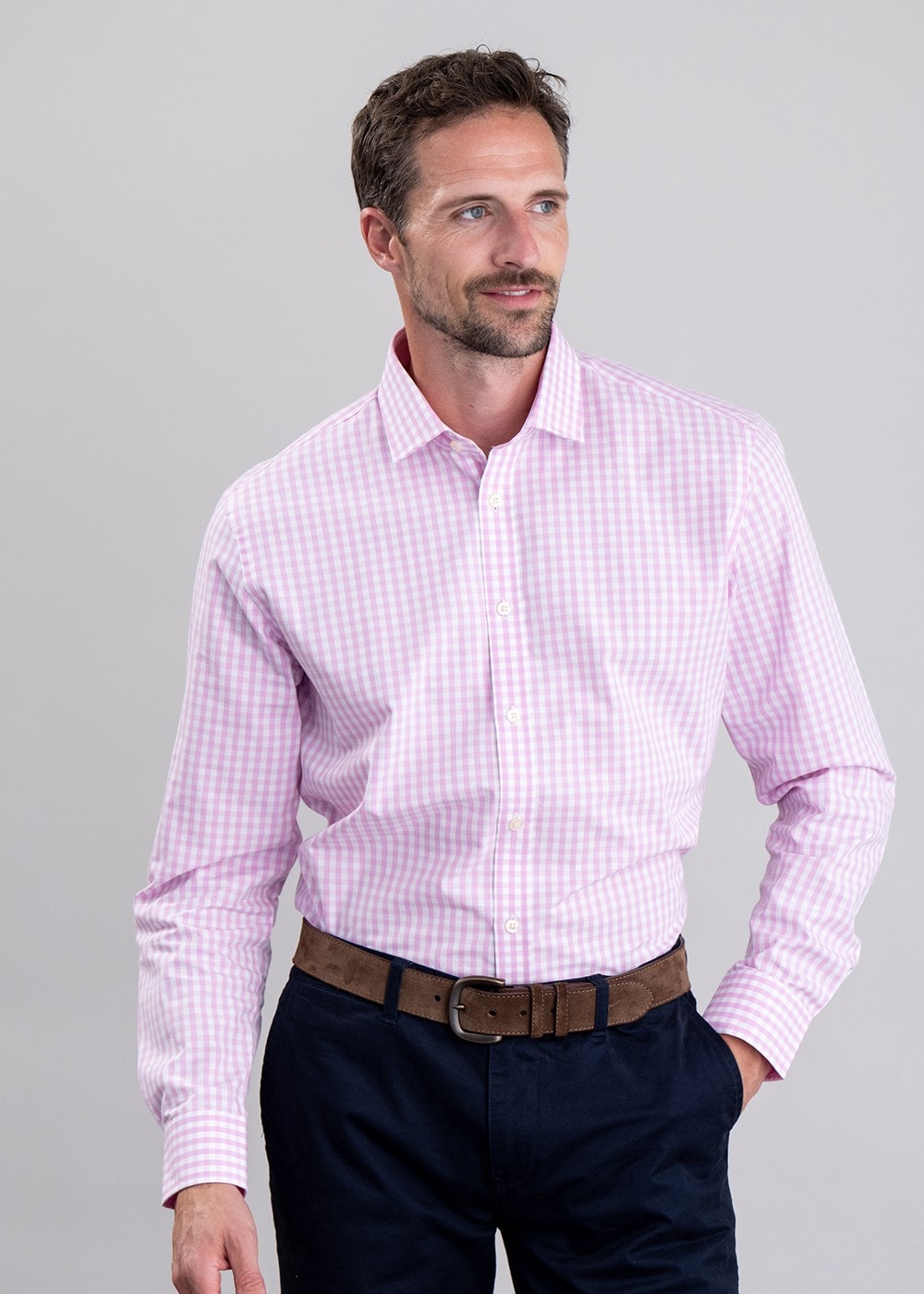 Thorpeness Tailored Shirt - Pink Check - 2