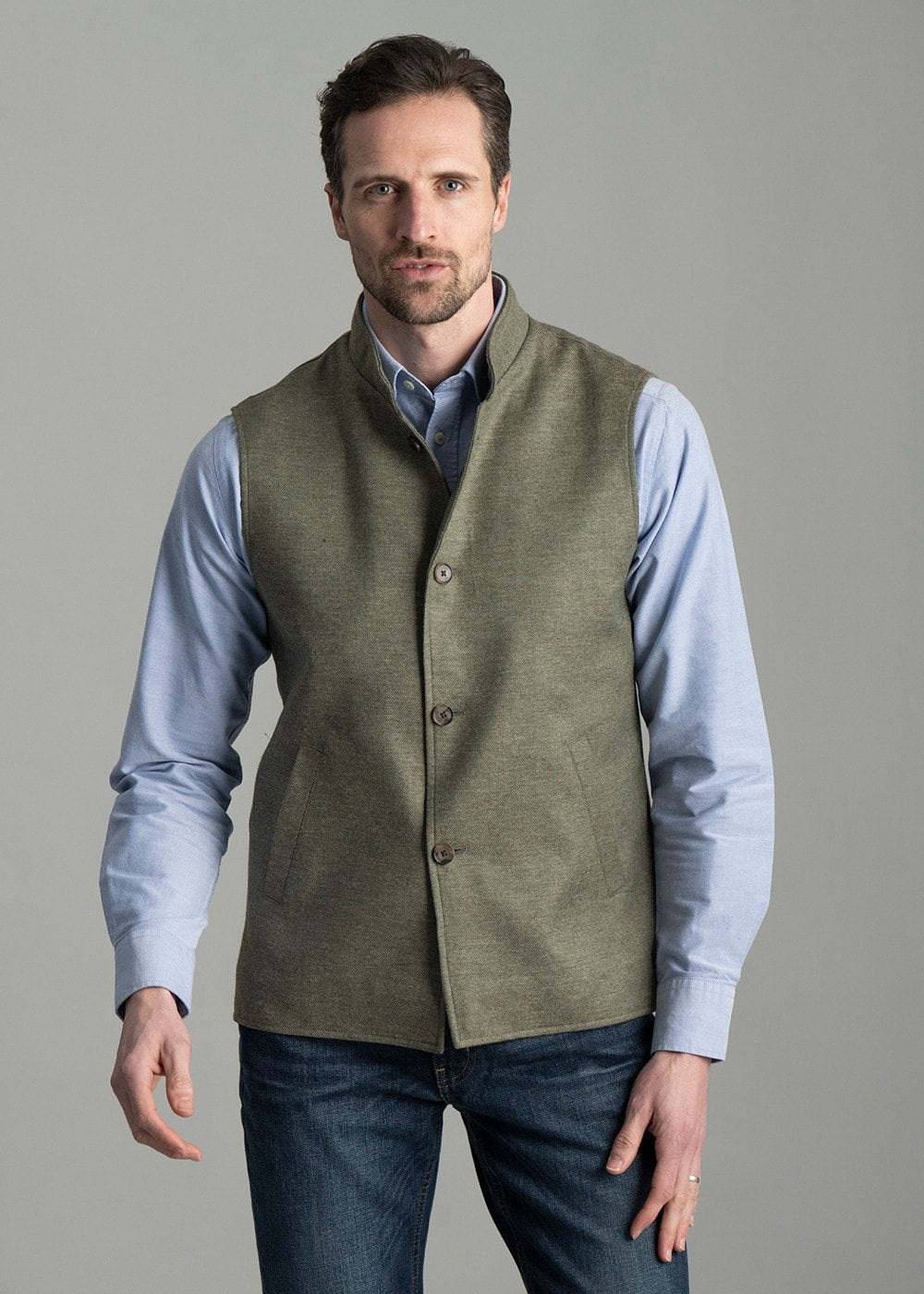 Magee Cavan Gilet – Green Twill – Humes Outfitters