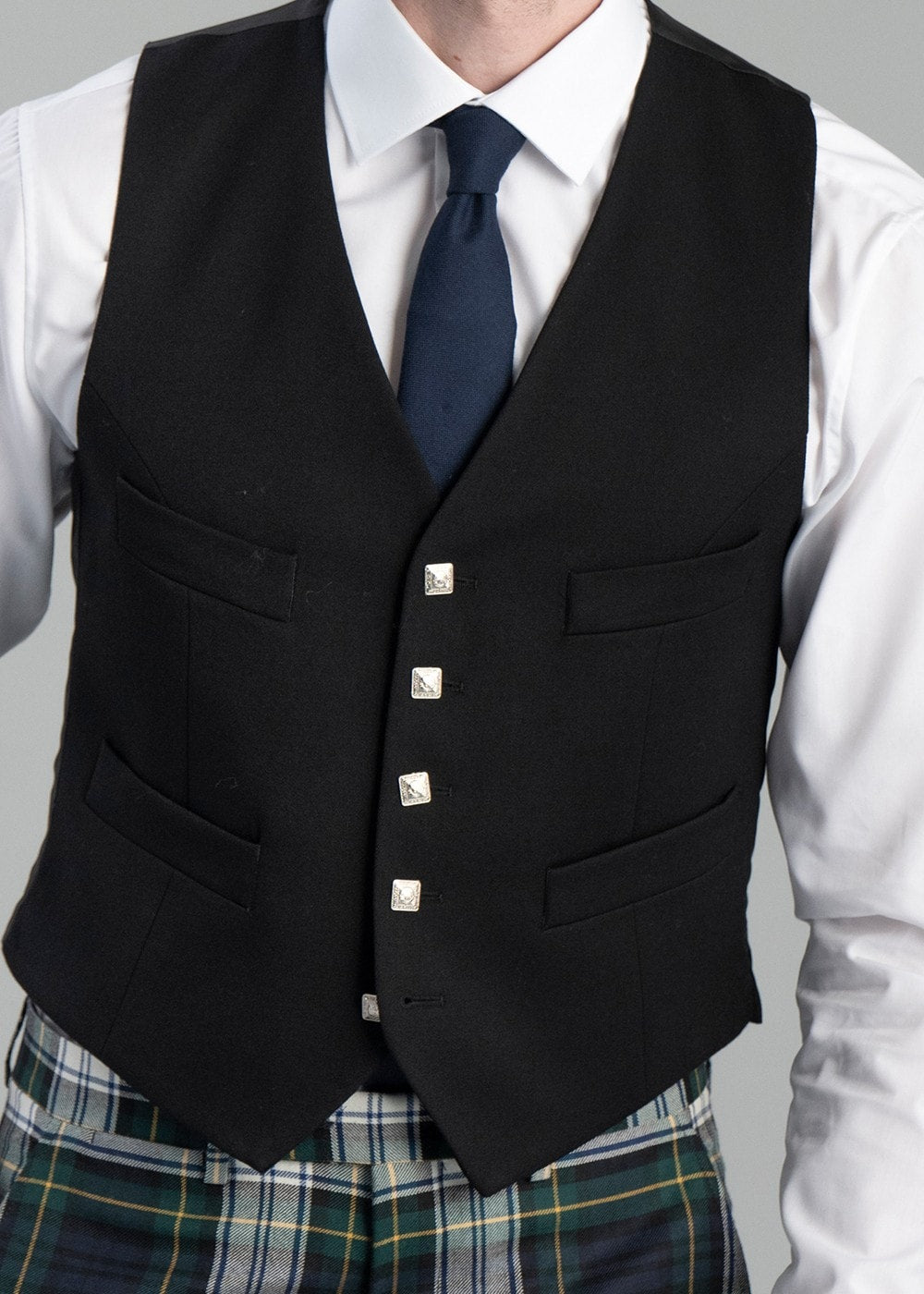 Argyll Waistcoat - Black - 4