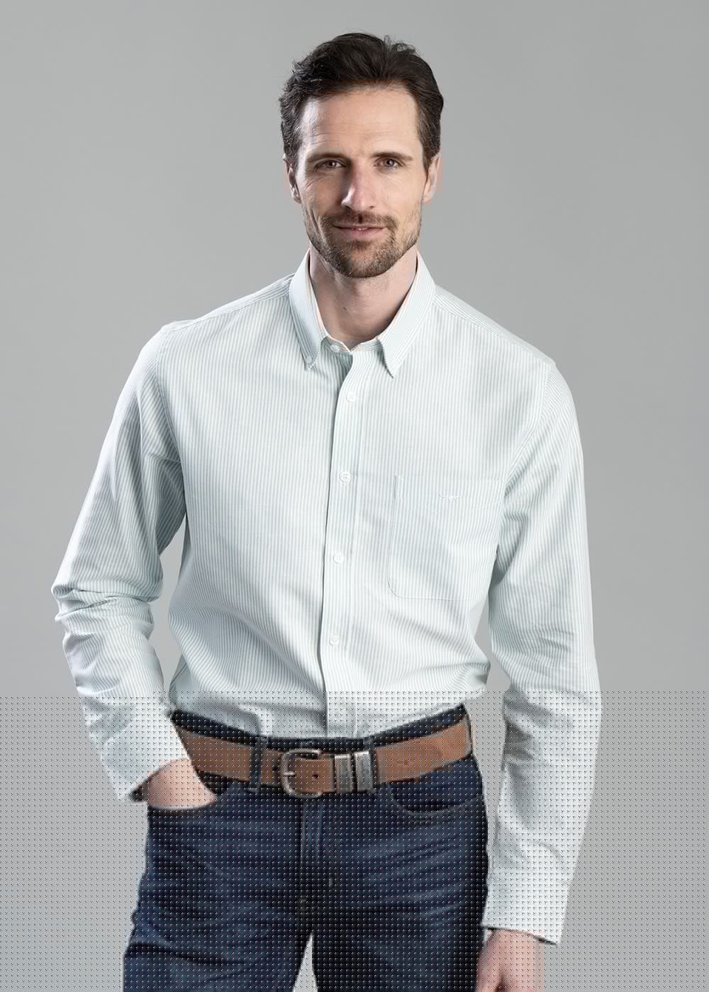 Regular Shirt AW24 - Green and White - 1