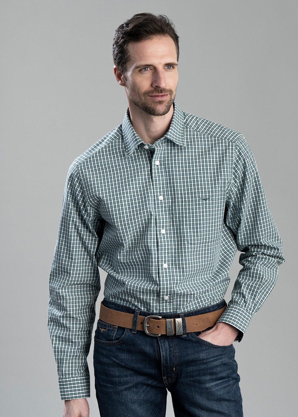 Classic Shirt - Green and Blue - 0