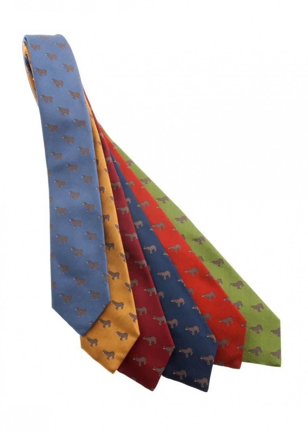 Large Elephant Silk Tie - Navy - 0