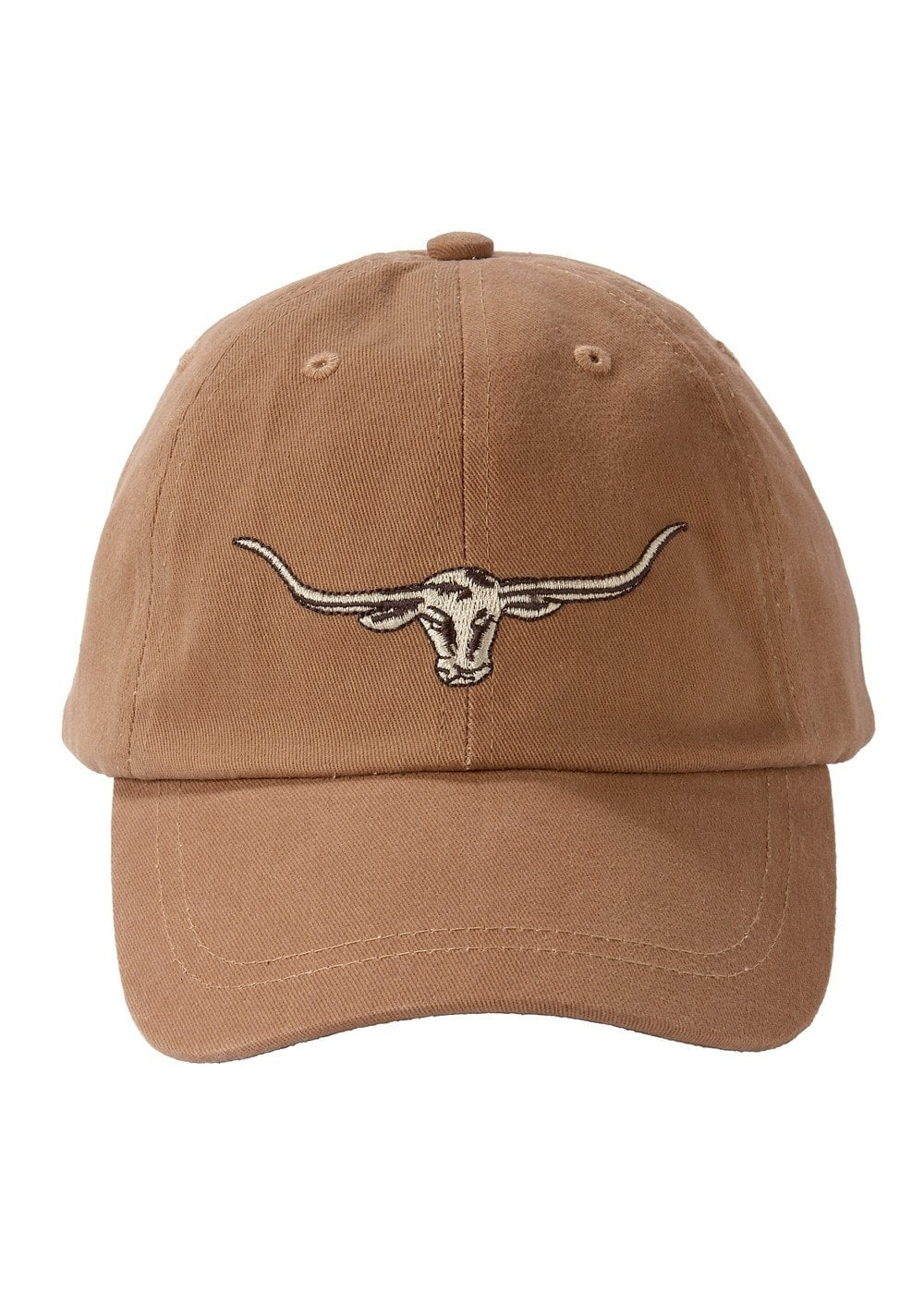 Sueded Drill Longhorn Cap - Camel - 0