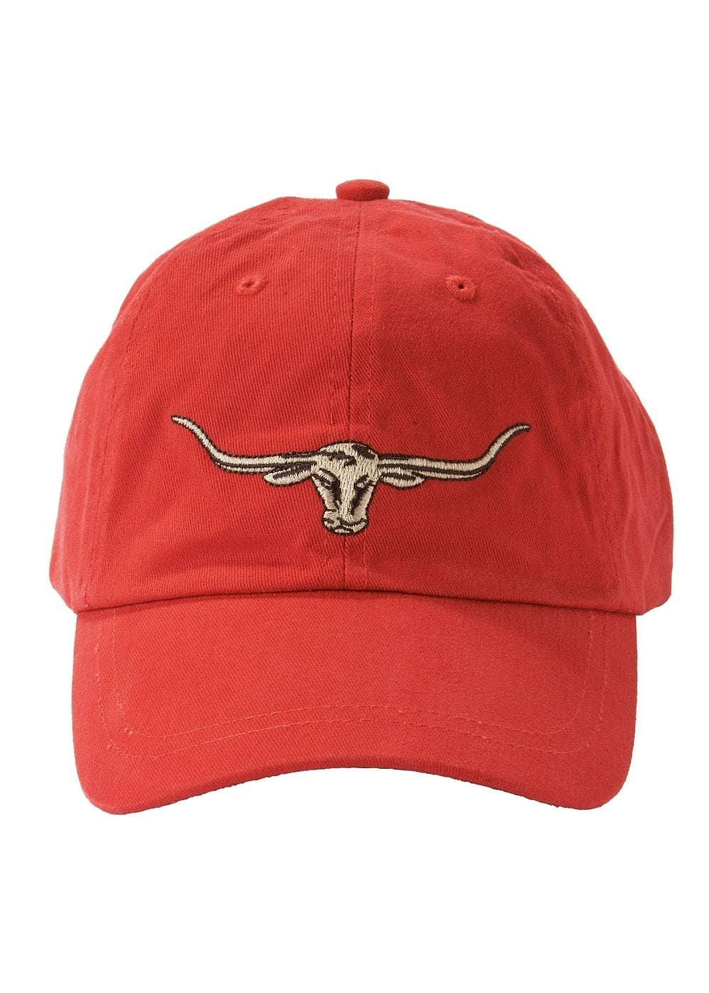 Sueded Drill Longhorn Cap - Red - 0