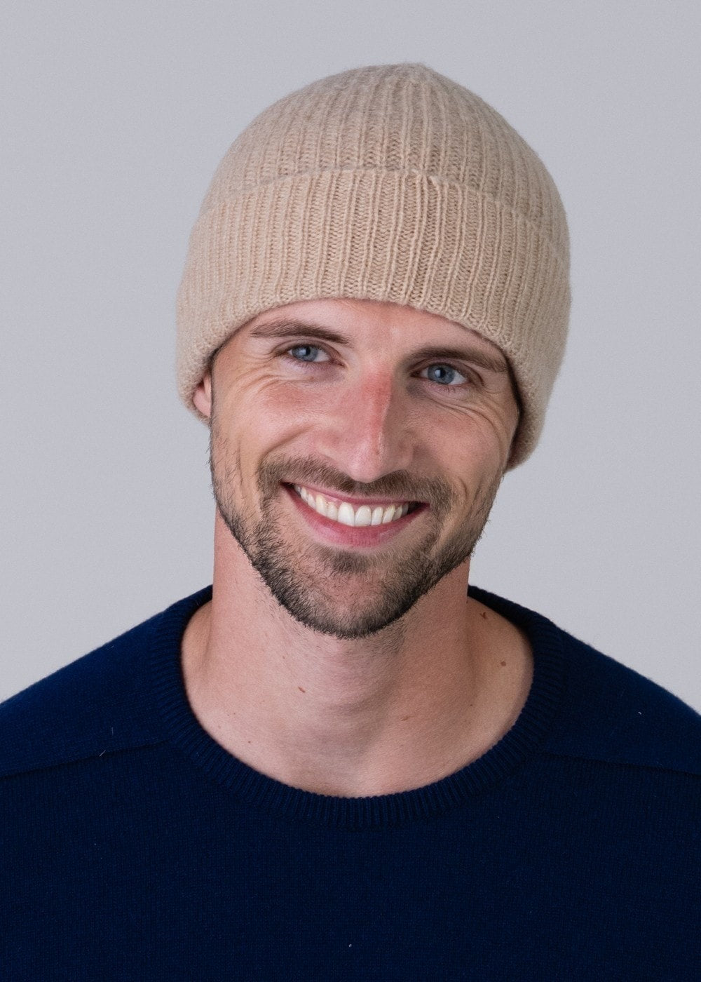 Cashmere Ribbed Hat - Camel - 1