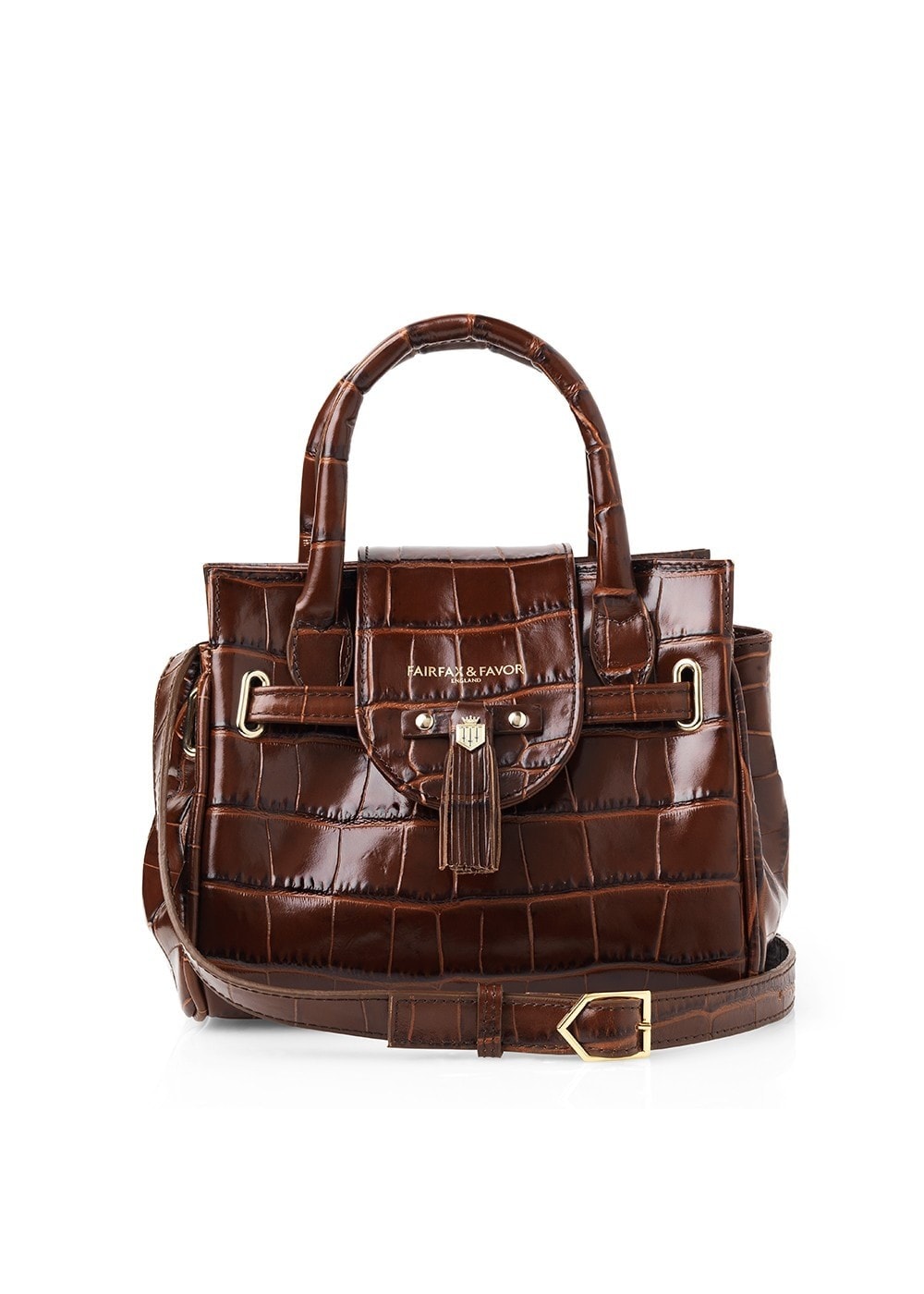 Fairfax and Favor Leder Mini Windsor Handtasche Conker Humes
