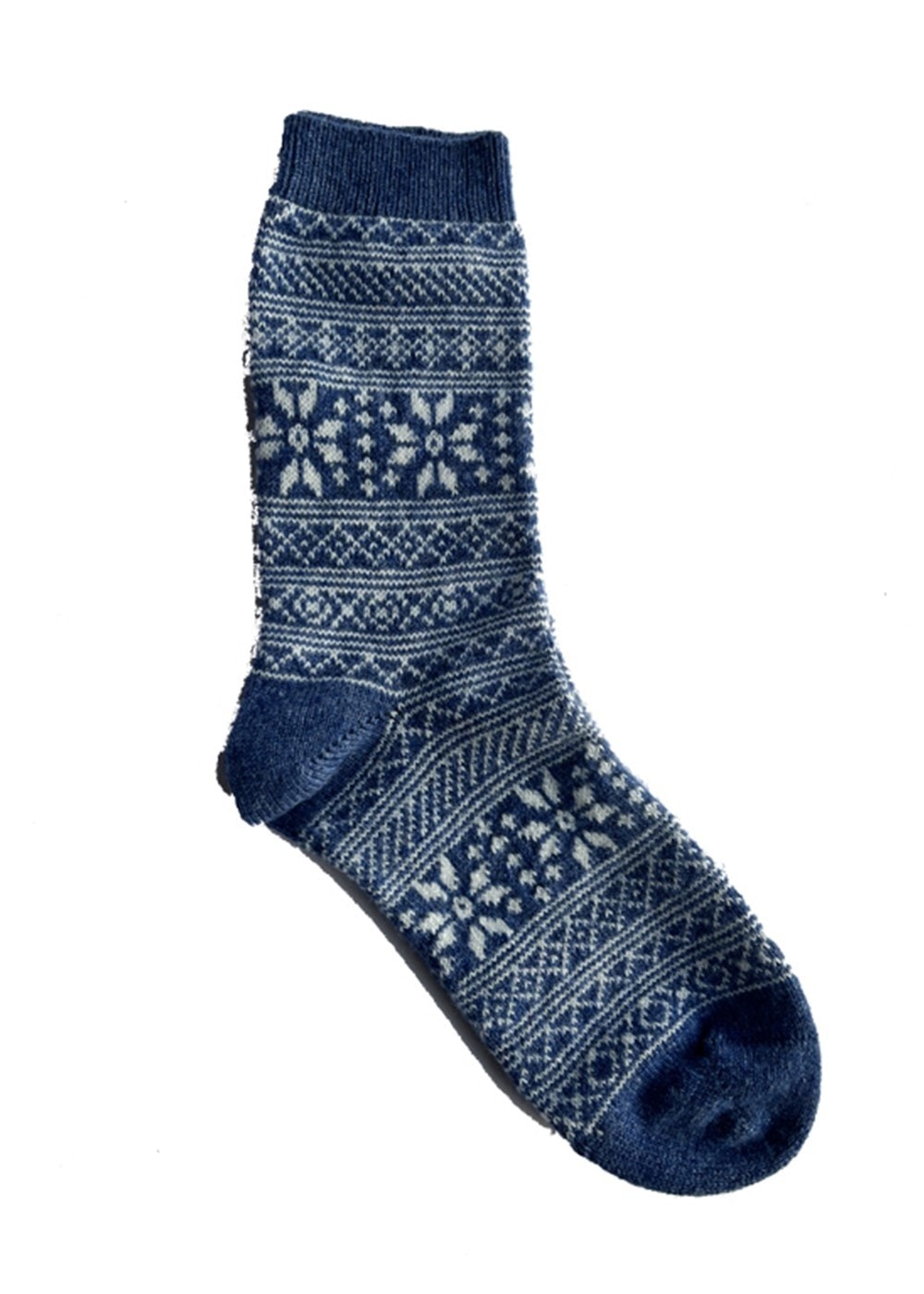 Fairisle Cashmere Socks - Lapis - 1