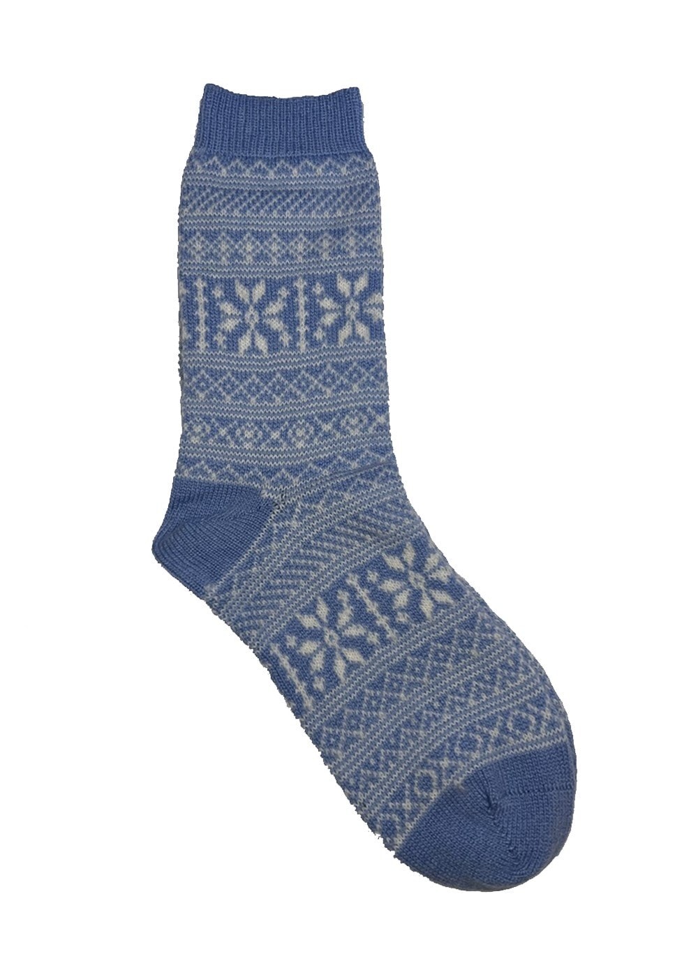Fairisle Cashmere Socks - Light Blue - 1