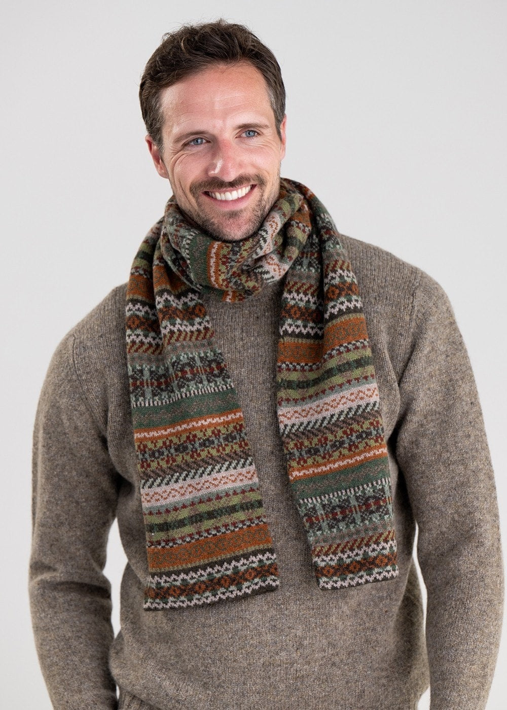 Brodie Lambswool Scarf - Moss - 0