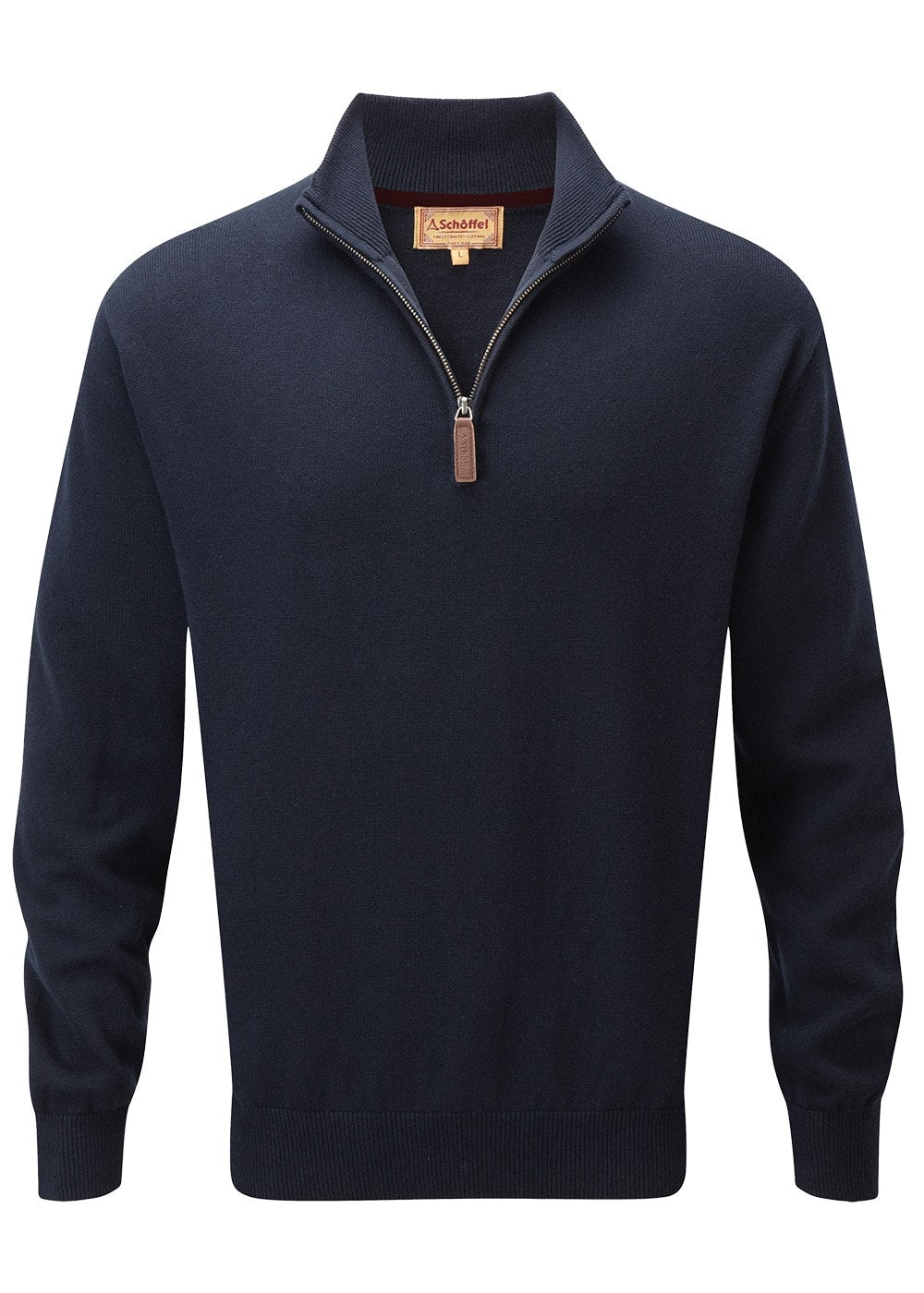 Calton Cotton Cashmere 1/4 Zip Jumper - Navy - 7