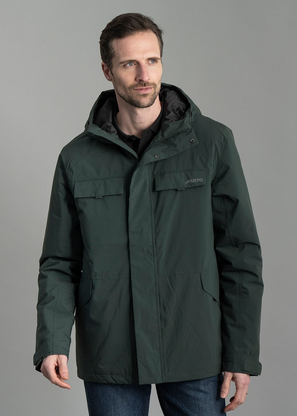 musto rain gear Musto Insulated Rain Jacket Colour: Darkest Spruce, Size: XXL
