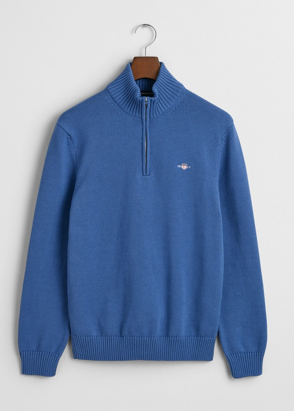 Casual Cotton Half Zip - Vintage Blue - 5