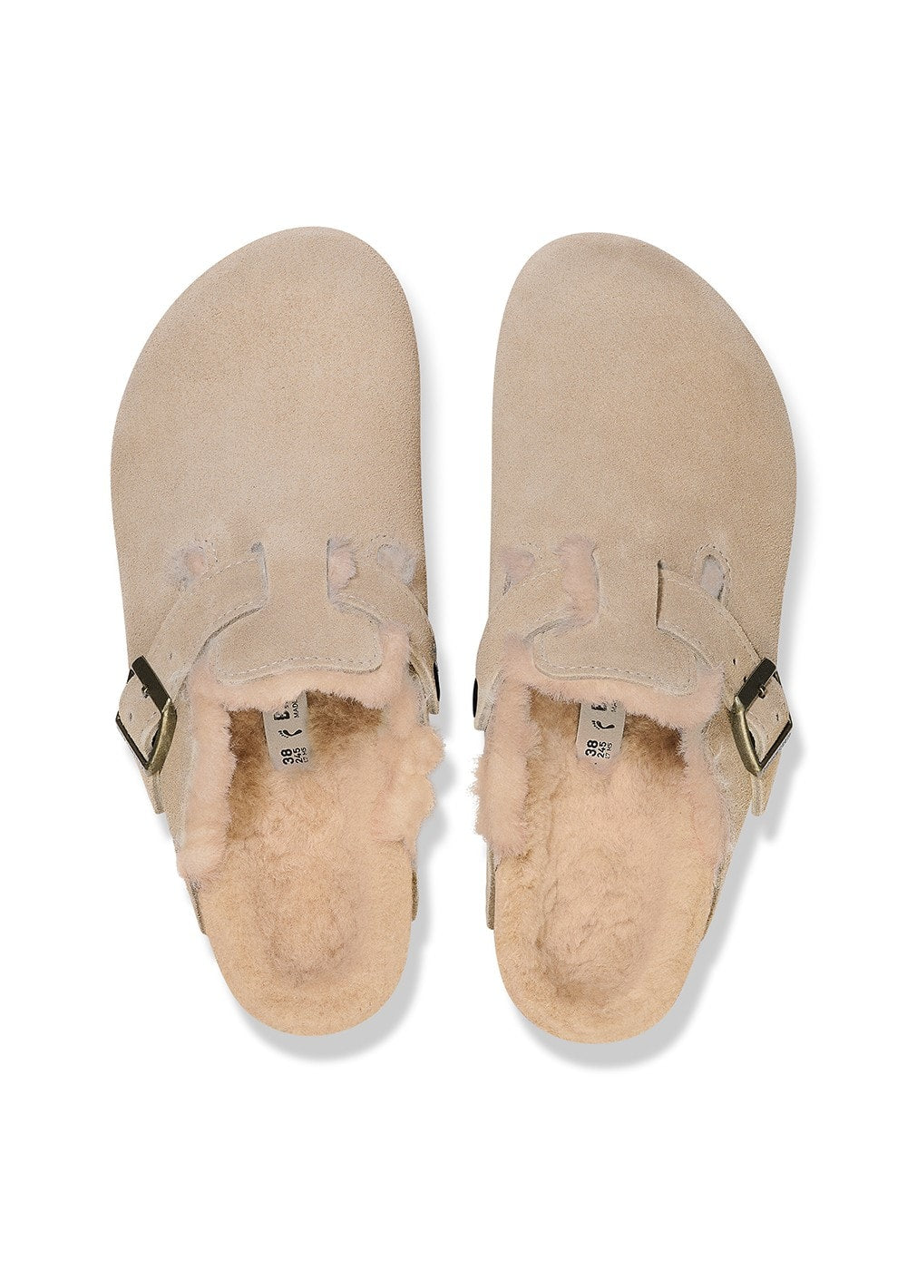 Boston Shearling Suede Clogs - Taupe - 3