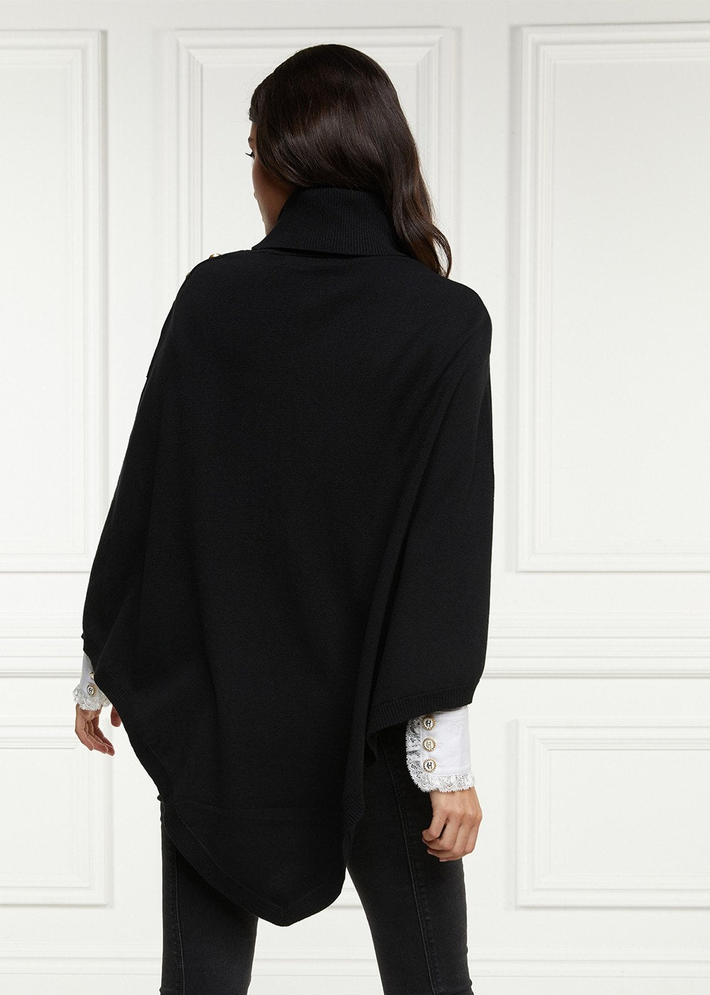 Roll Neck Cape AW24 - Black - 2