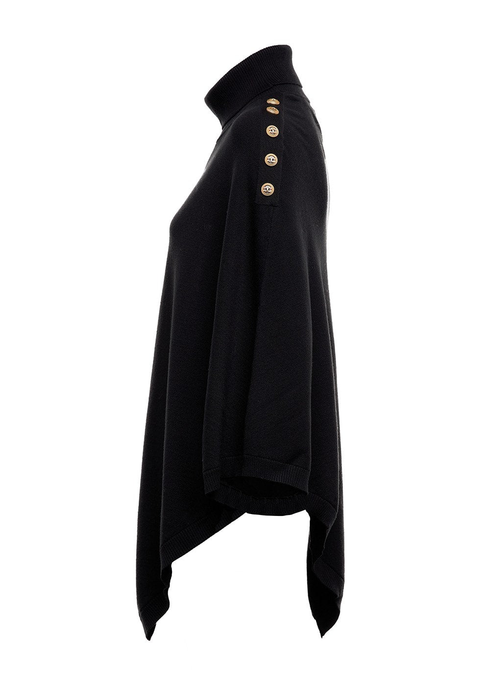 Roll Neck Cape AW24 - Black - 6