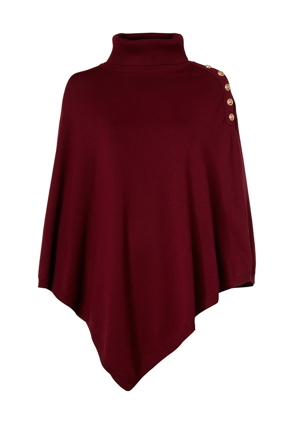 Roll Neck Cape AW24 - Wine - 0