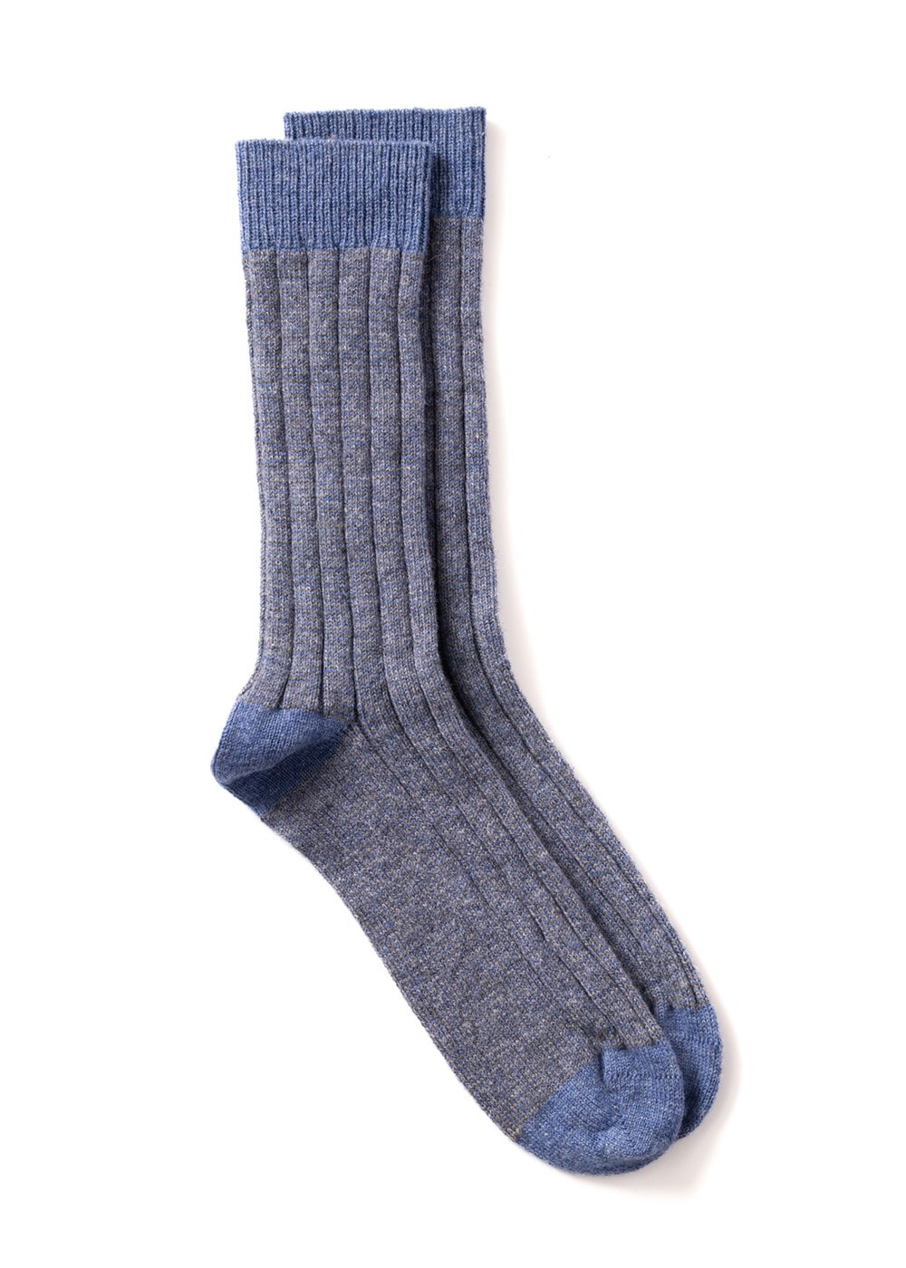 Felix Stripey Cashmere Socks AW23 - Blue and Steel - 0