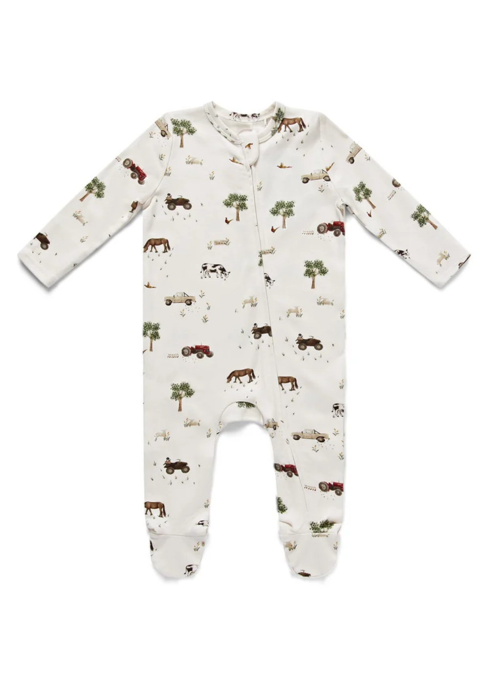 On The Farm Print Zip Style Sleepsuit