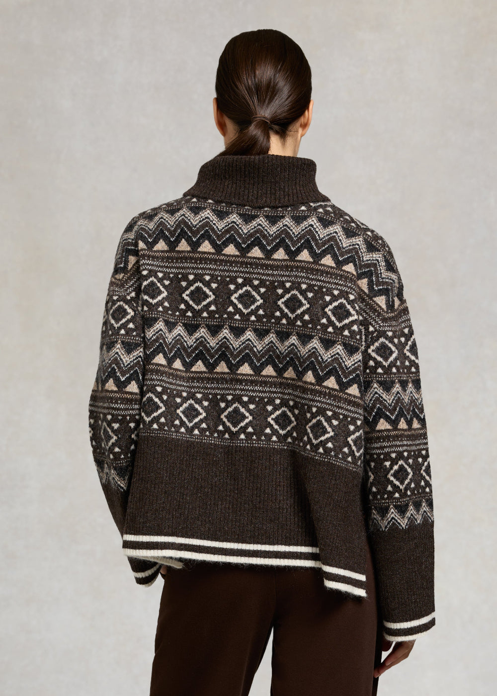 Antonia Fairisle Roll Neck Knit