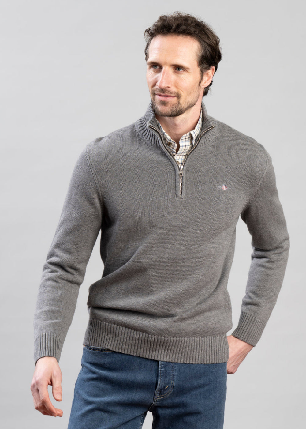 Casual Cotton Half Zip