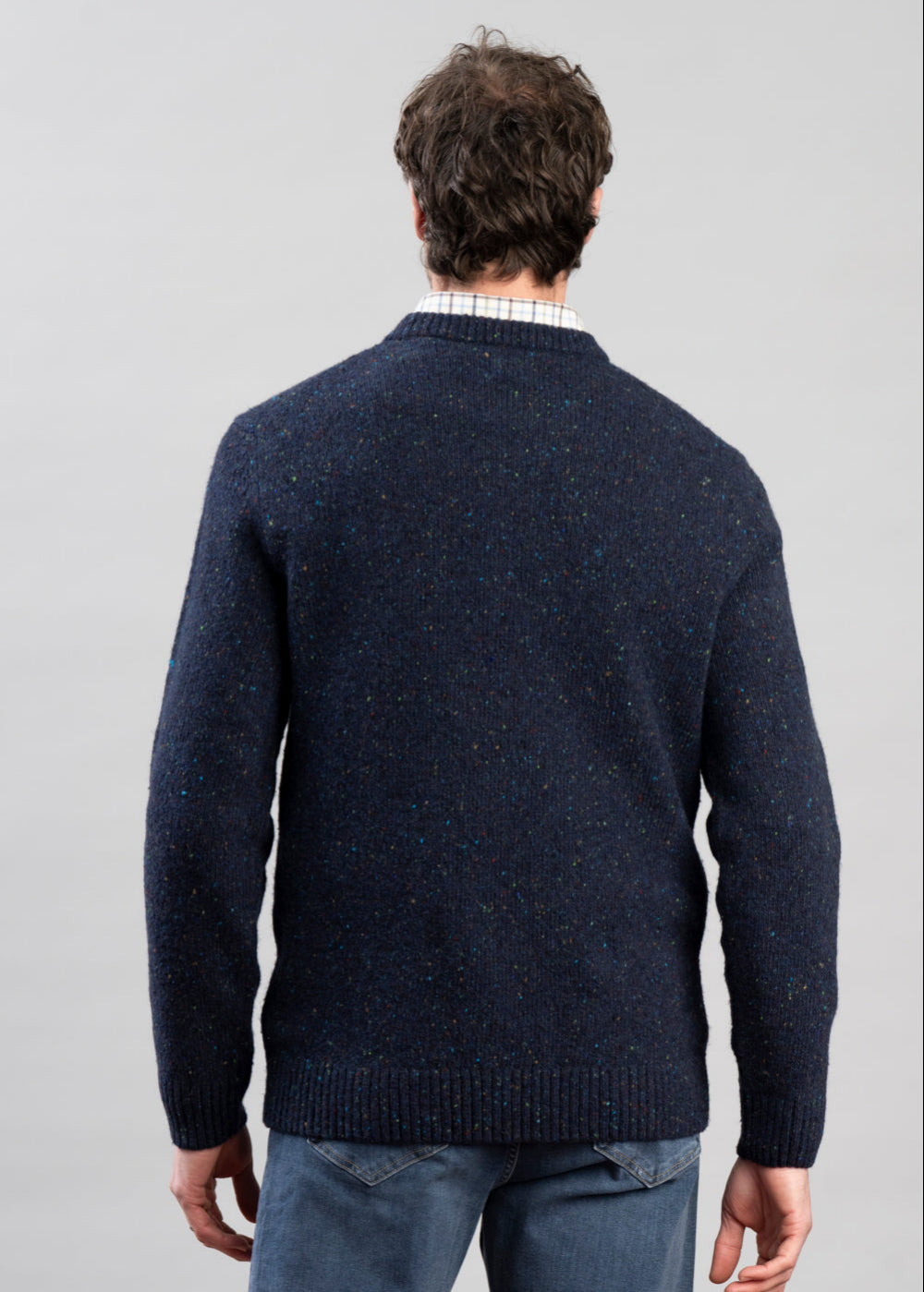 Wool Blend Neps Crew Neck