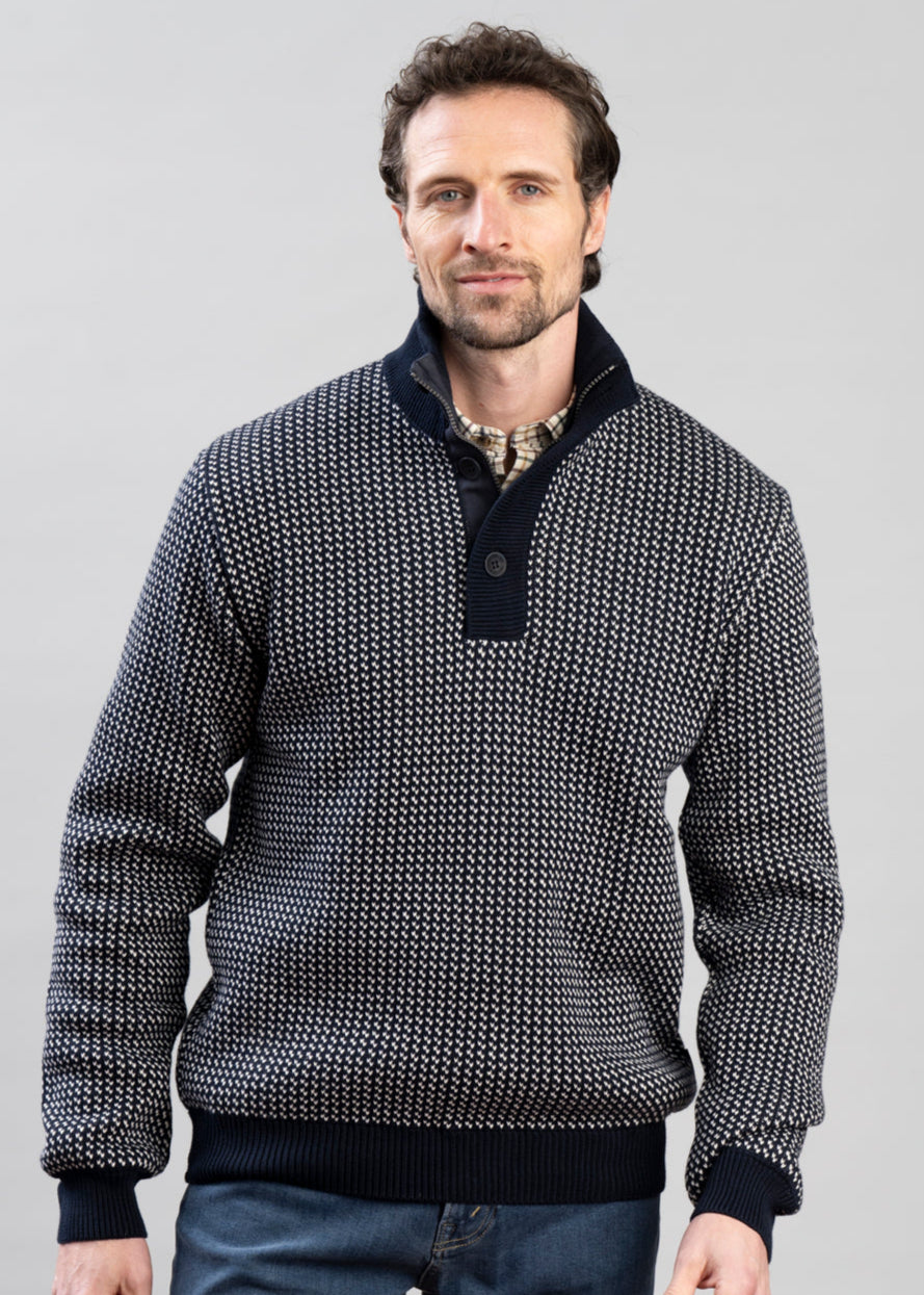 Ingvar T-Neck Windproof Jacquard Sweater
