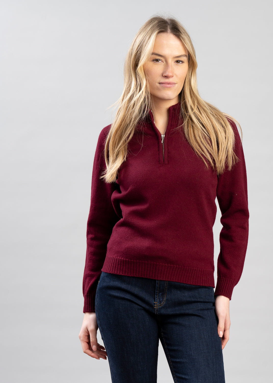 Lindsey Lambswool Zip Neck
