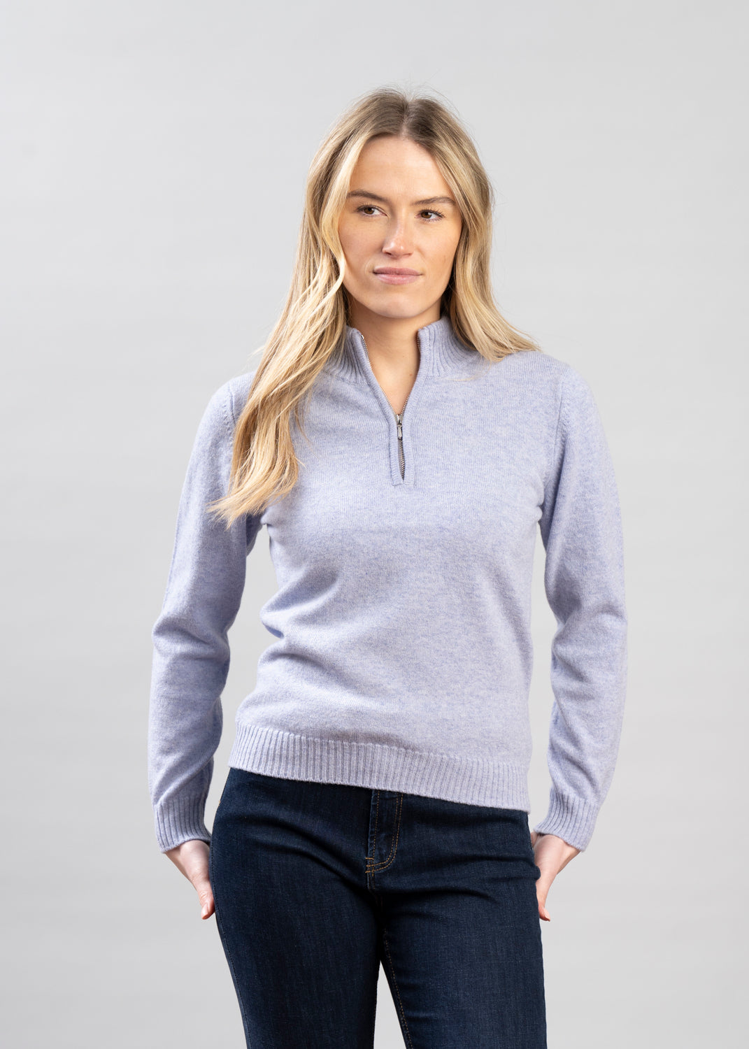 Lindsey Lambswool Zip Neck