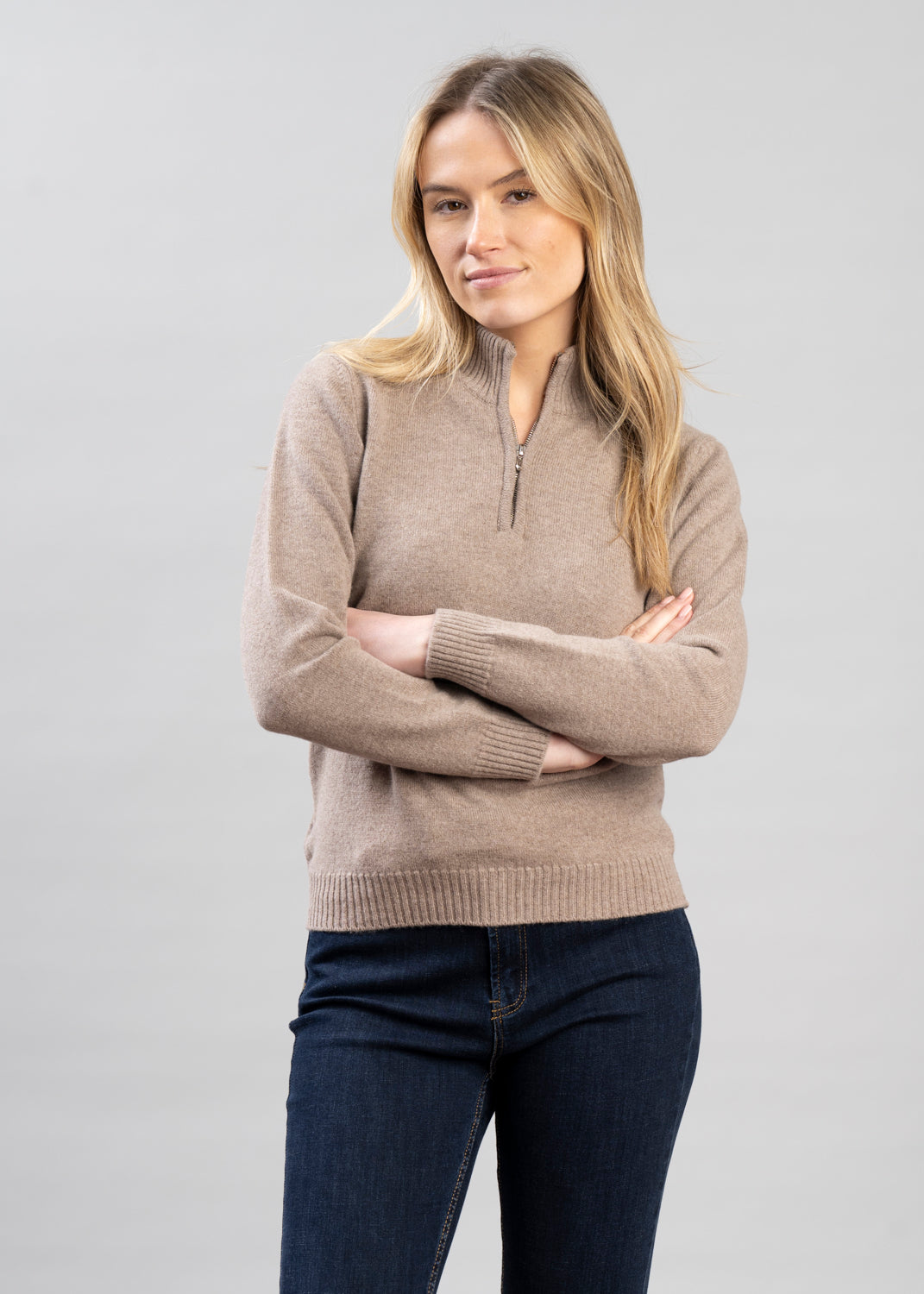 Lindsey Lambswool Zip Neck